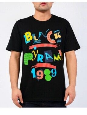 Y2K Retro Mens Black Pyramid 1989 Black T-ShirtSize XL